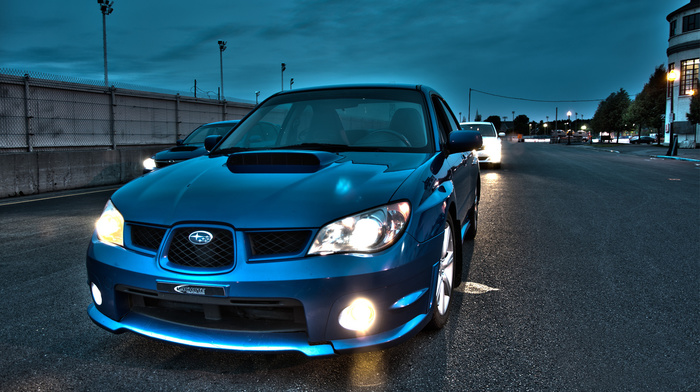tuning, evening, cars, light, Subaru