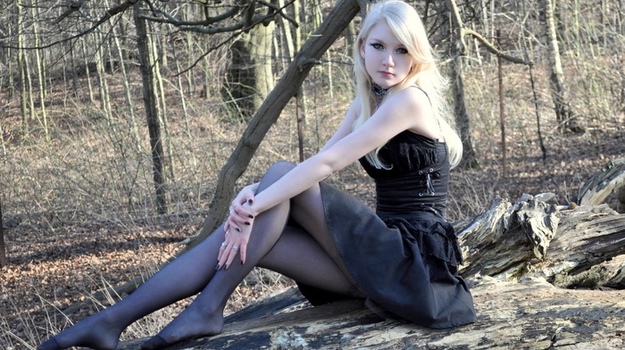 sitting, pantyhose, blonde