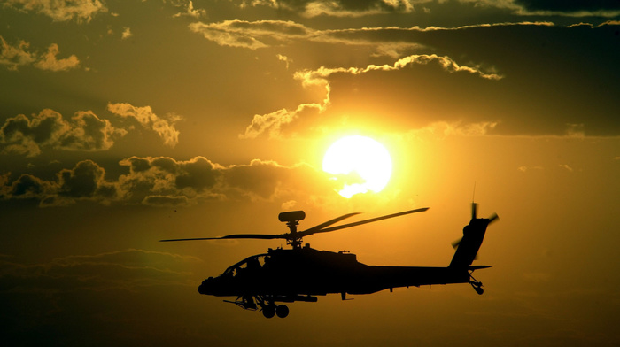 helicopter, sunset, aircraft