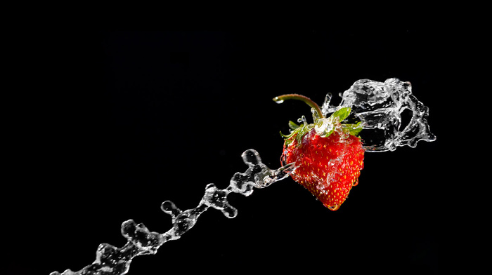 water, strawberry, minimalism