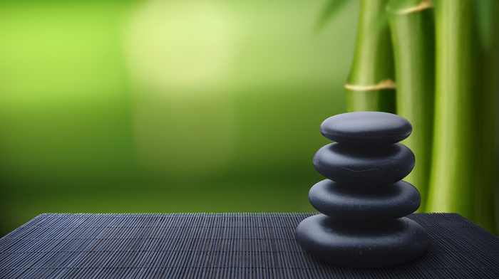 minimalism, table, stones