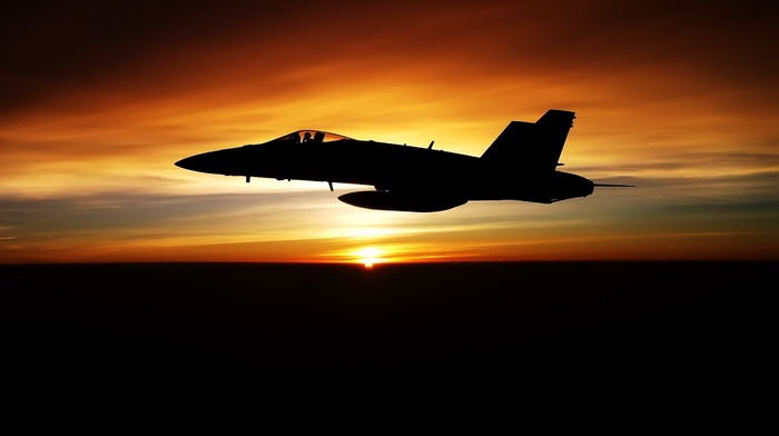 sunset, Sun, fly, airplane, aircraft, jet fighter