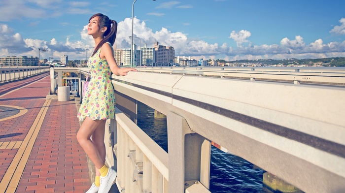 ponytail, dress, Asian, legs, girl