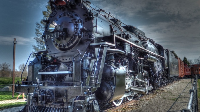 steam locomotive, tonemapping, train, HDR