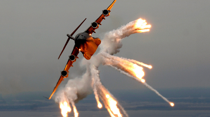 vehicle, smoke, light, sky, aircraft