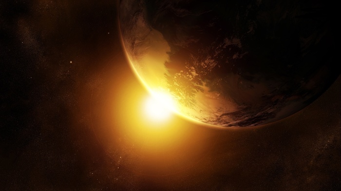 space, stars, Sun, planet