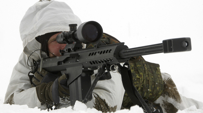 gun, snow, sniper rifle