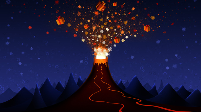 explosion, gifts, volcano