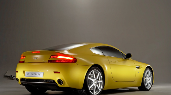 Aston Martin, cars, yellow