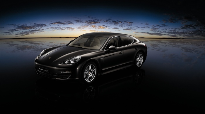 black, clouds, cars