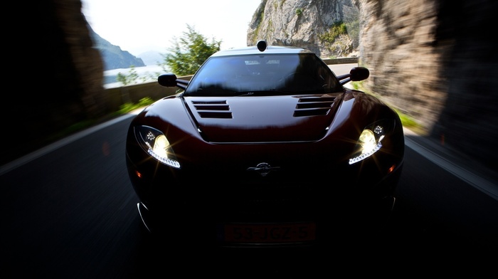 shadow, cars, tunnel, headlights