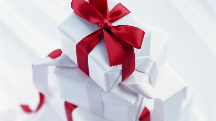 holiday, gifts, ribbon