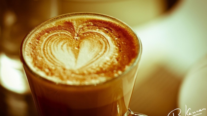 cup, heart, coffee, delicious