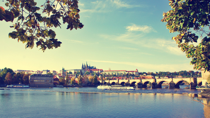 cities, bridge, water