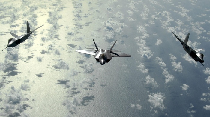 aircraft, water, clouds, jets