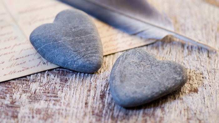 stones, heart, love