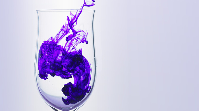 purple, 3D, wineglass, smoke