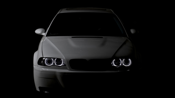 cars, headlights, light, black background