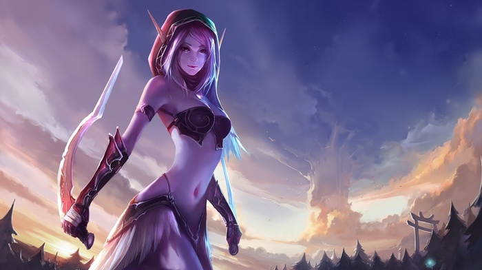 World of Warcraft, forest, video games, ears, art