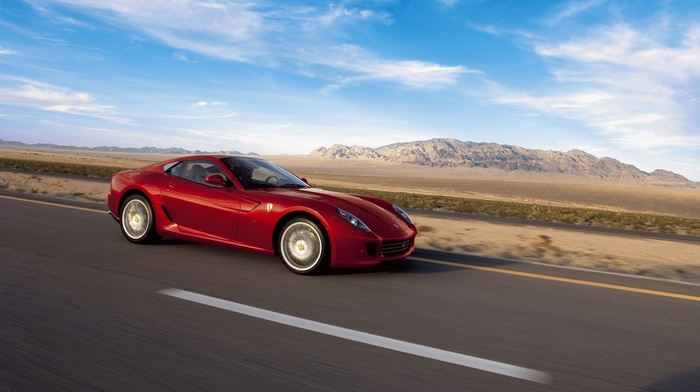 cars, ferrari, road, sky
