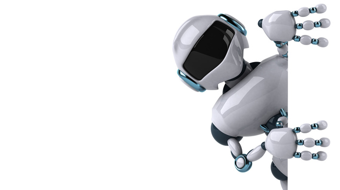 white background, robot, 3D