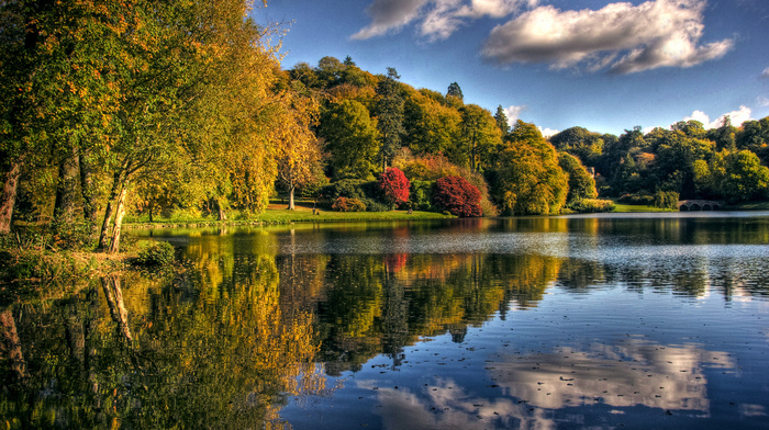 autumn, park, nature, lake