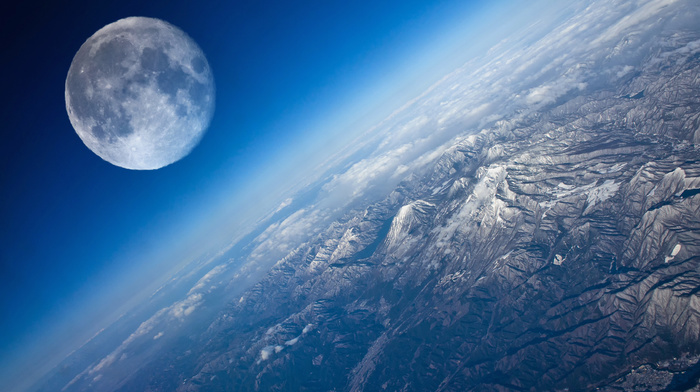 moon, planet, space, view, Earth