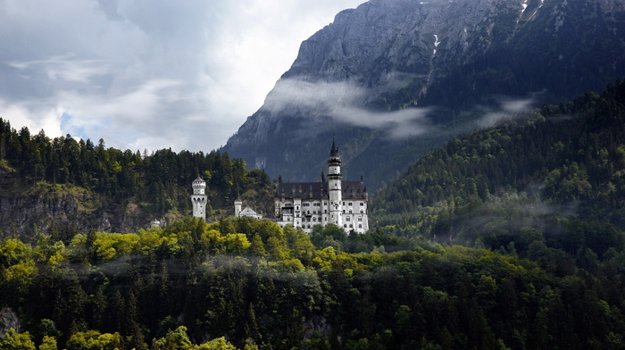 castle, nature, forest, Germany, mountain