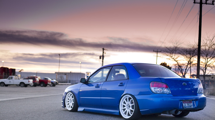 road, blue, cars, Subaru