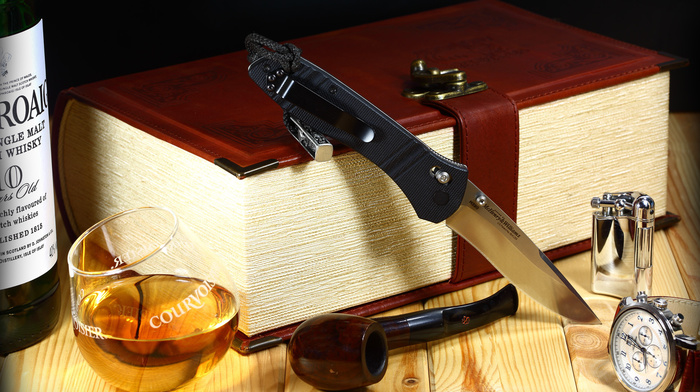 knife, gun, wineglass