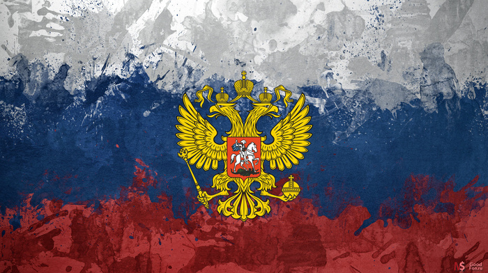 eagle, 3D, flag, Russia