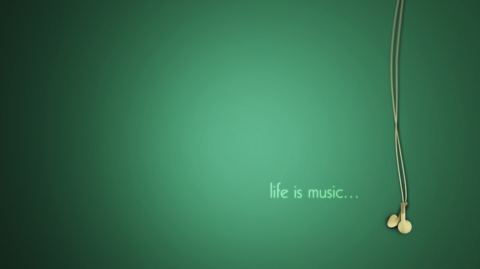 headphones, beautiful, green, music, minimalism