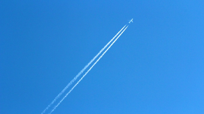 sky, stunner, smoke, beauty, airplane