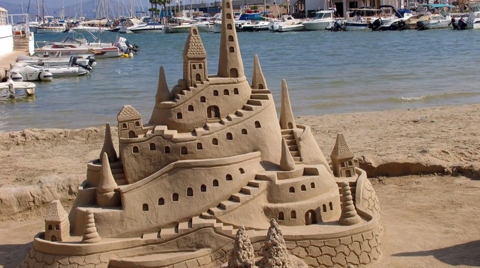 sea, castle, summer, sand