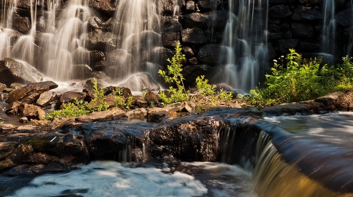 nature, waterfall