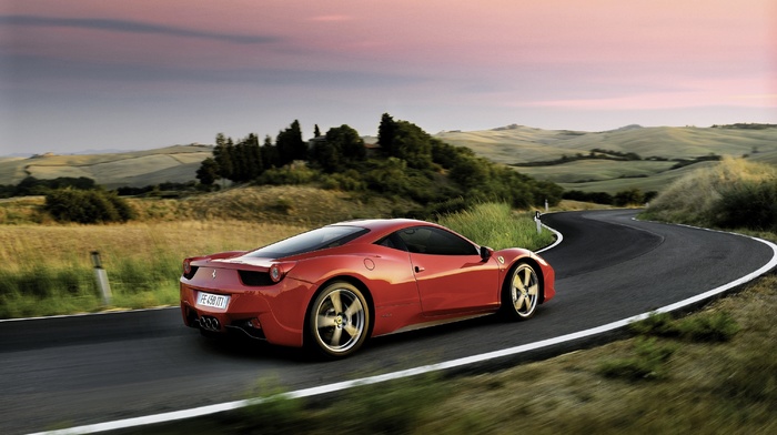 ferrari, cars, track, landscape