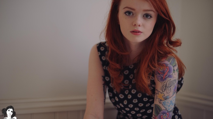 girl, tattoo, redhead, Suicide Girls