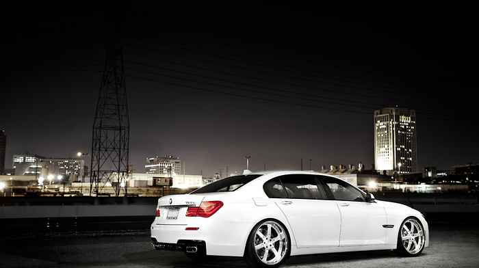 cars, night, BMW, white, bmw