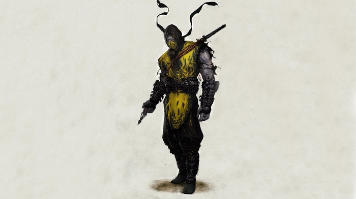Scorpion character, Mortal Kombat, ninjas