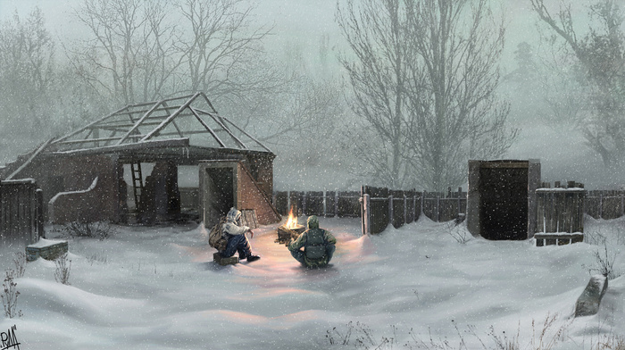Ukraine, video games, village, snow