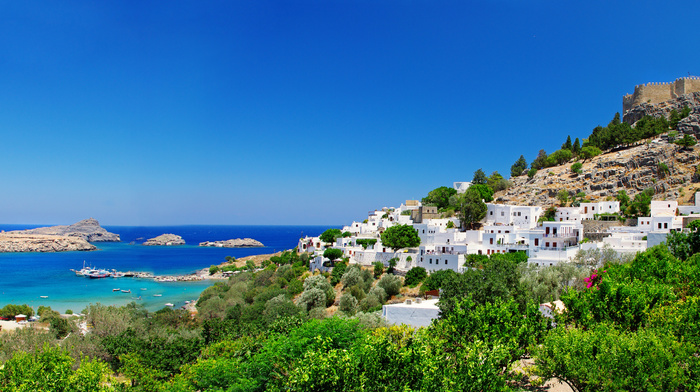 houses, nature, landscape, trees