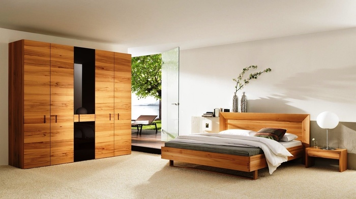 room, bed, design, interior