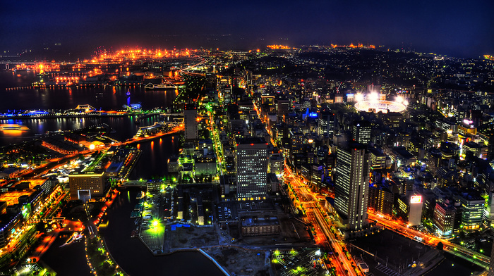 night, Japan, cities
