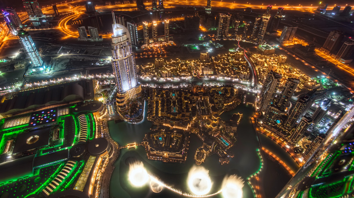 city, Dubai, skyscrapers, night, cities