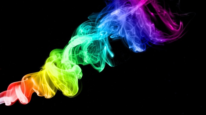 3D, colors, rainbow, smoke