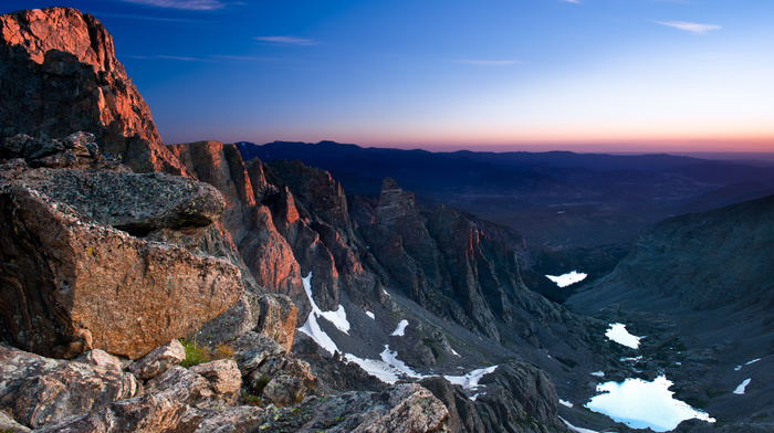 sky, stones, mountain, nature, valley