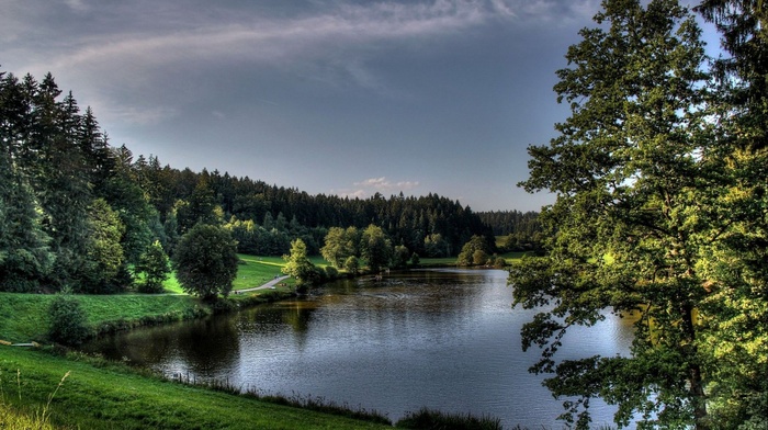 forests, landscape, nature, Germany, river