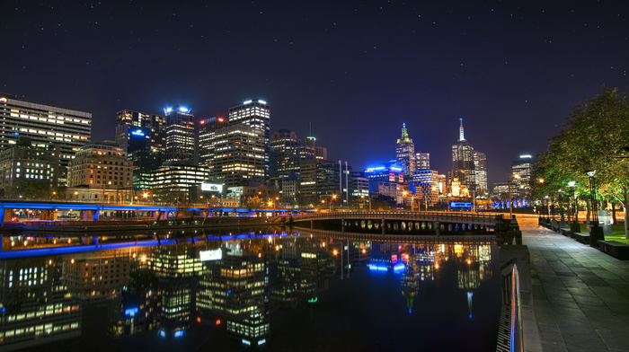 cities, night, Australia