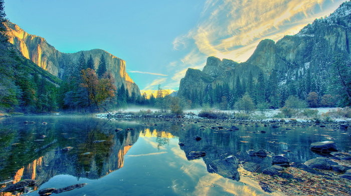 lake, nature, mountain, landscape