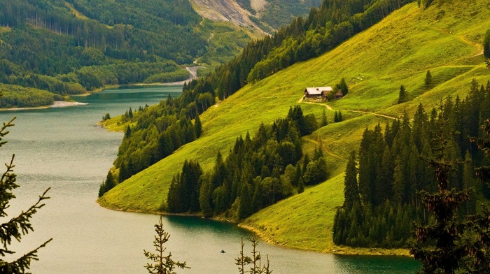 lake, nature, mountain